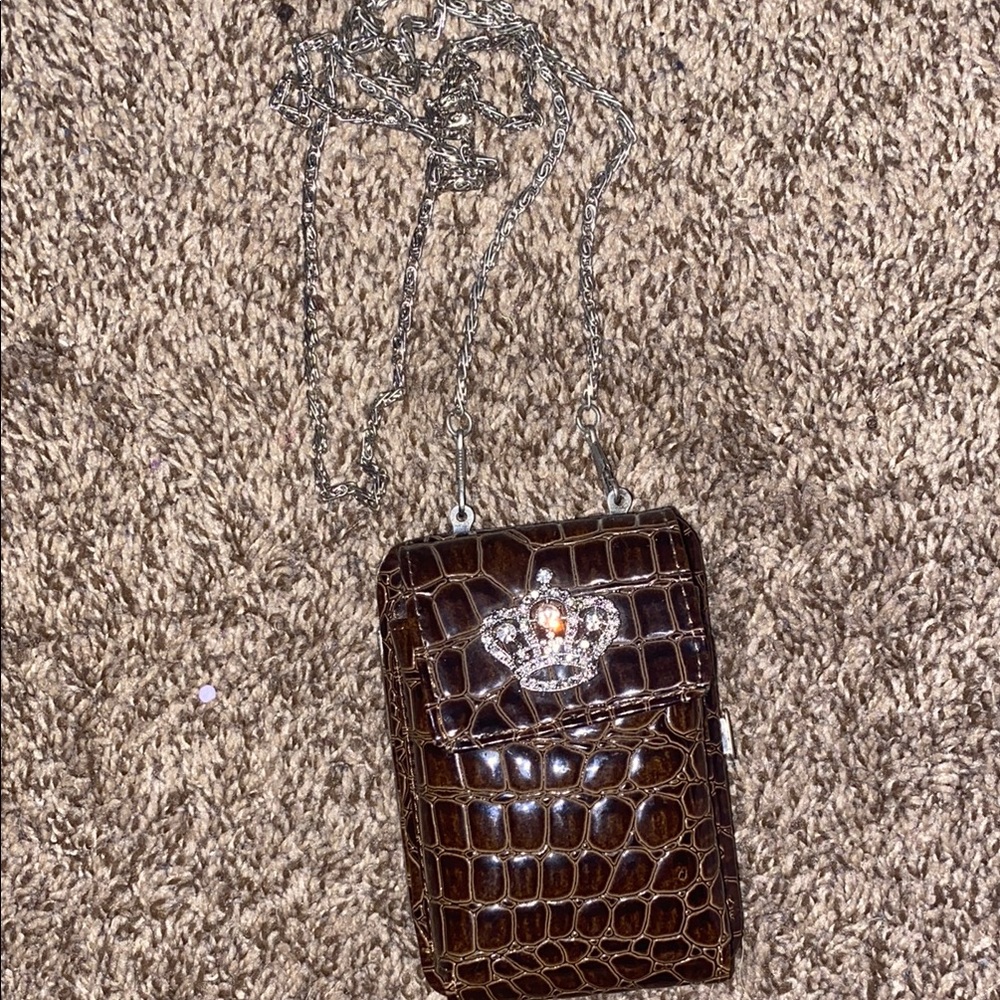Elegant Brown Crocodile Pattern Bag